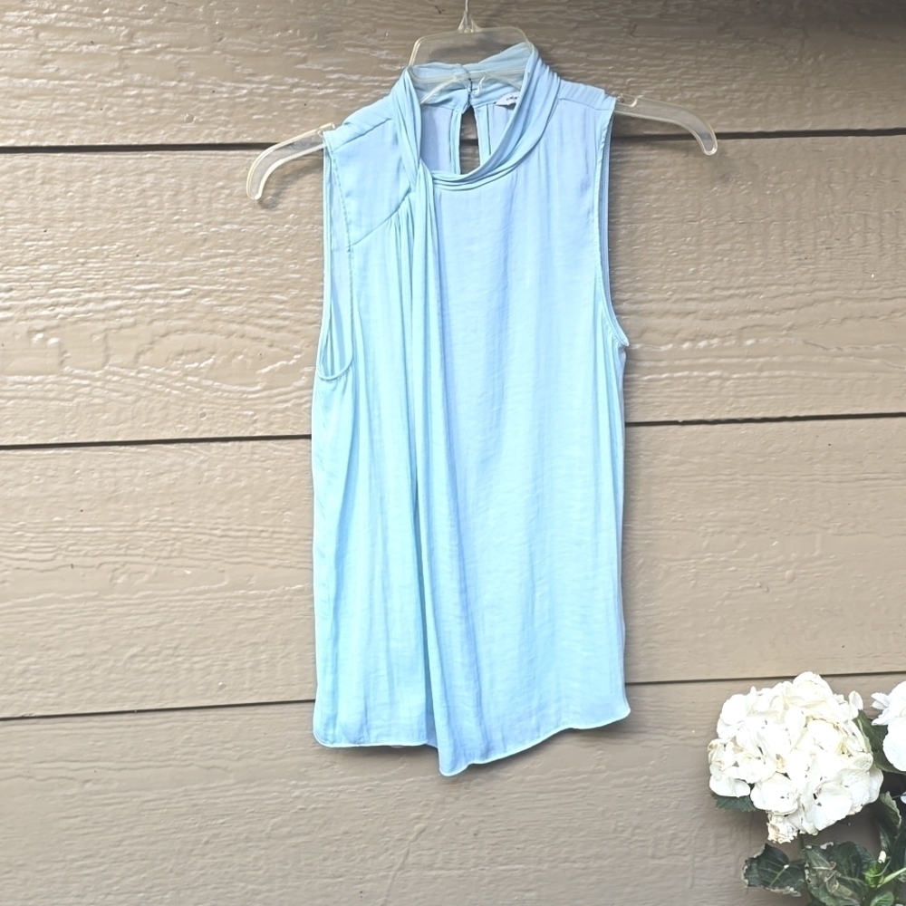Naked Zebra Asymmetric Neck Tank Light blue